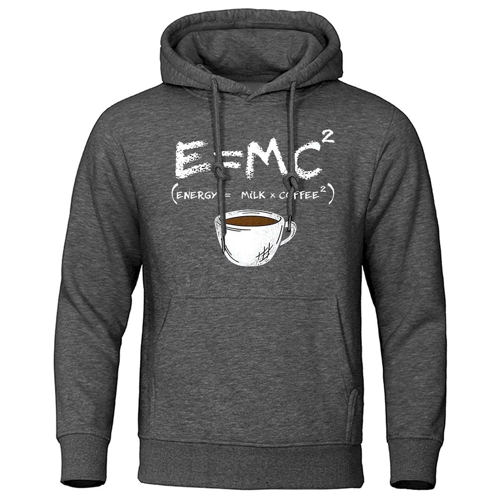 Milk Coffee Printing Fun Hoodie Men's Loose