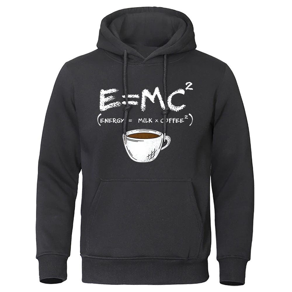 Milk Coffee Printing Fun Hoodie Men's Loose