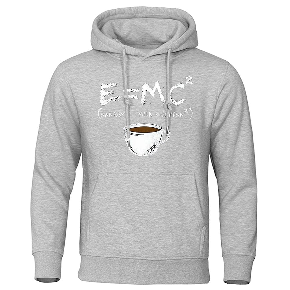 Milk Coffee Printing Fun Hoodie Men's Loose