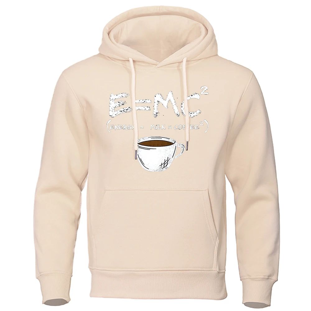 Milk Coffee Printing Fun Hoodie Men's Loose